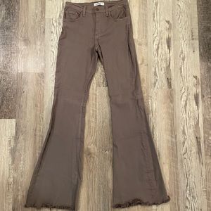 O2 Denim Light Gray Flare Jeans Size 28